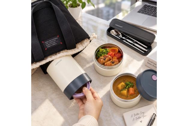 Bộ hộp cơm giữ nhiệt LocknLock All-Fit Lunch- LHC8014IVY